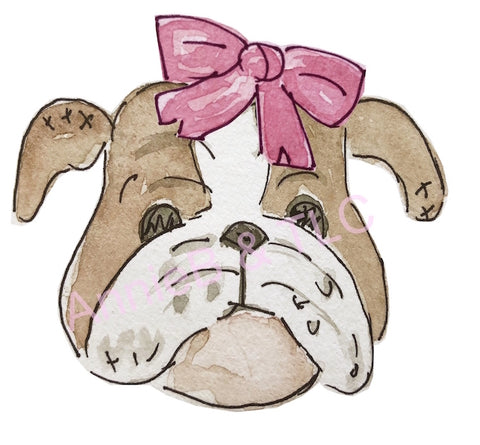Bulldog with Bow Design