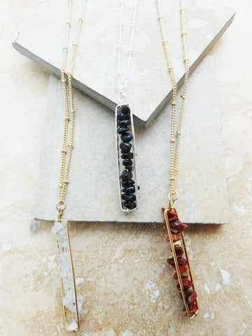 Stacked Natural Stone Necklace