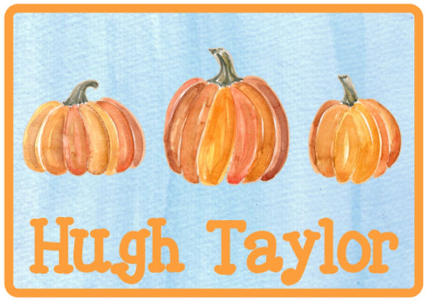 Watercolor Background with BORDER Pumpkin Trio Design