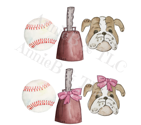 Girl Bulldog Baseball Trio