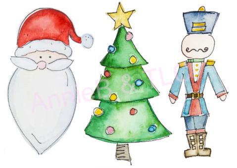 Nutcracker, Christmas Tree and Santa Design